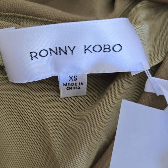 NWT Ronny Kobo Rouched Sophia Maxi Dress in Willow size XS - Picture 2 of 9